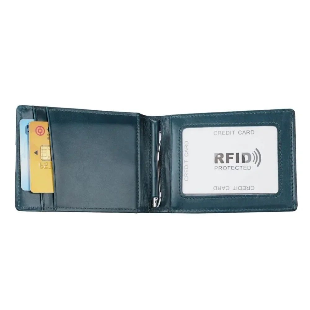 Mens Slim Wallet with Money Clip RFID Blocking Bifold Credit Card Holder Case US